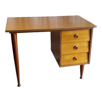 Scandinavian style desk in blond teak – 60s/70s