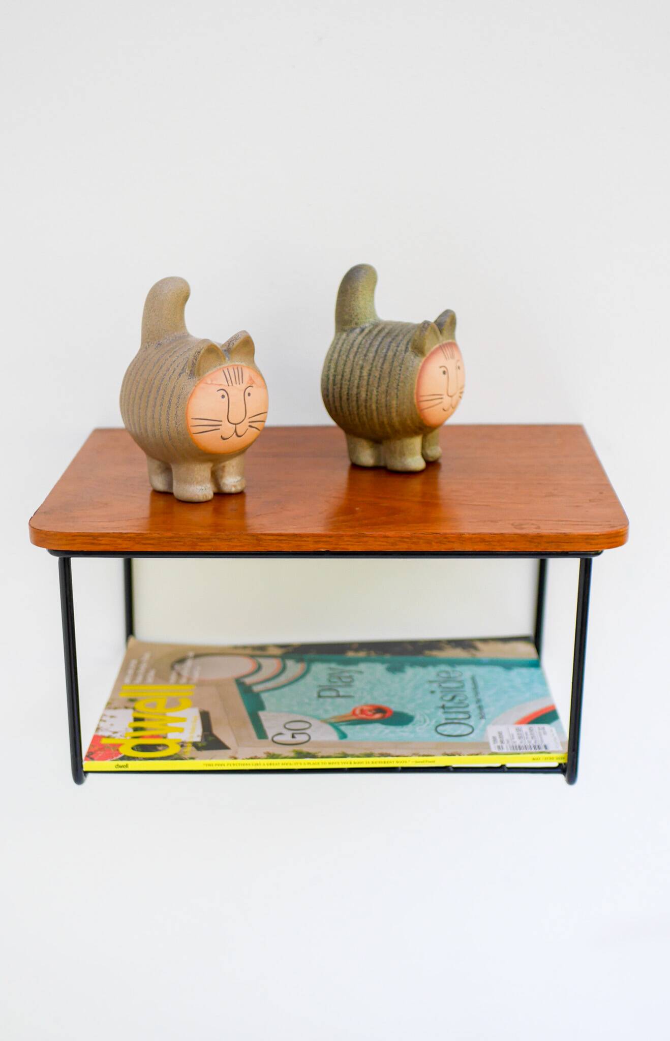Vintage Floating Wall Shelf, Teak String Rack 60's Design