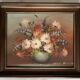Oil on canvas still life with flowers