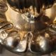 Pair of silver candlesticks 800