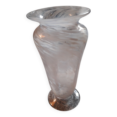 Vase vintage en verre de Clichy