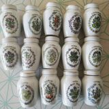13 porcelain spice jars