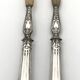 Serving cutlery, salad cutlery, in filled silver, minerva hallmarks