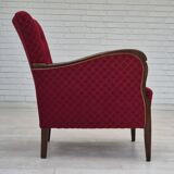 1950s, Danish design, armchair, original condition, red cotton-wool fabric.