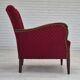 1950s, Danish design, armchair, original condition, red cotton-wool fabric.