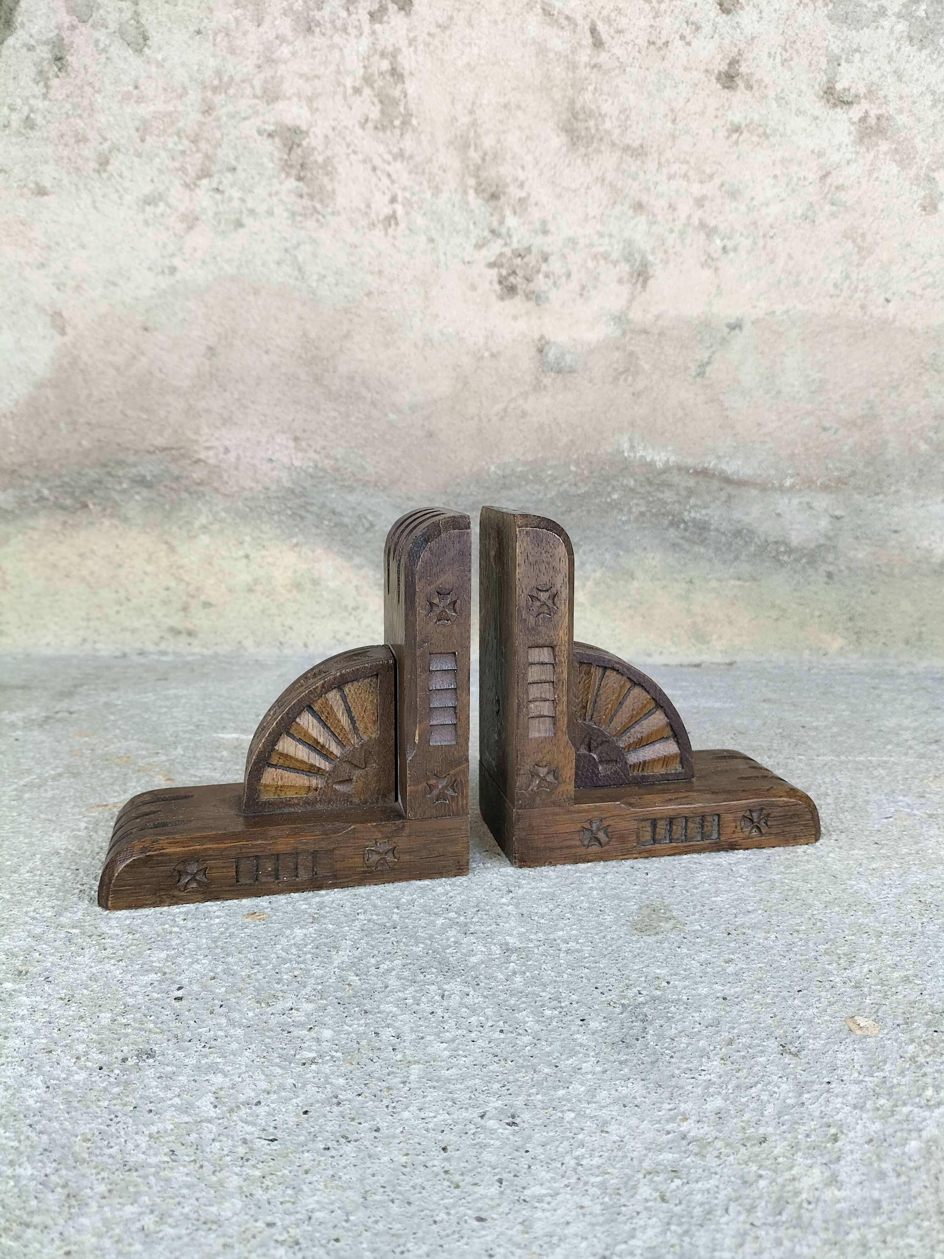 Pair of wooden bookends