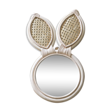 Rabbit mirror in rotin 29x46cm