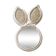 Rabbit mirror in rotin 29x46cm