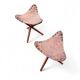 2 x matching vintage tooled leather tripod chair / camp chair