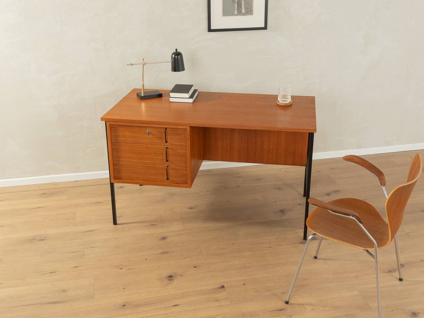 Minimalist freestanding desk from the 1960s by Günter Renkel for Rego Möbel