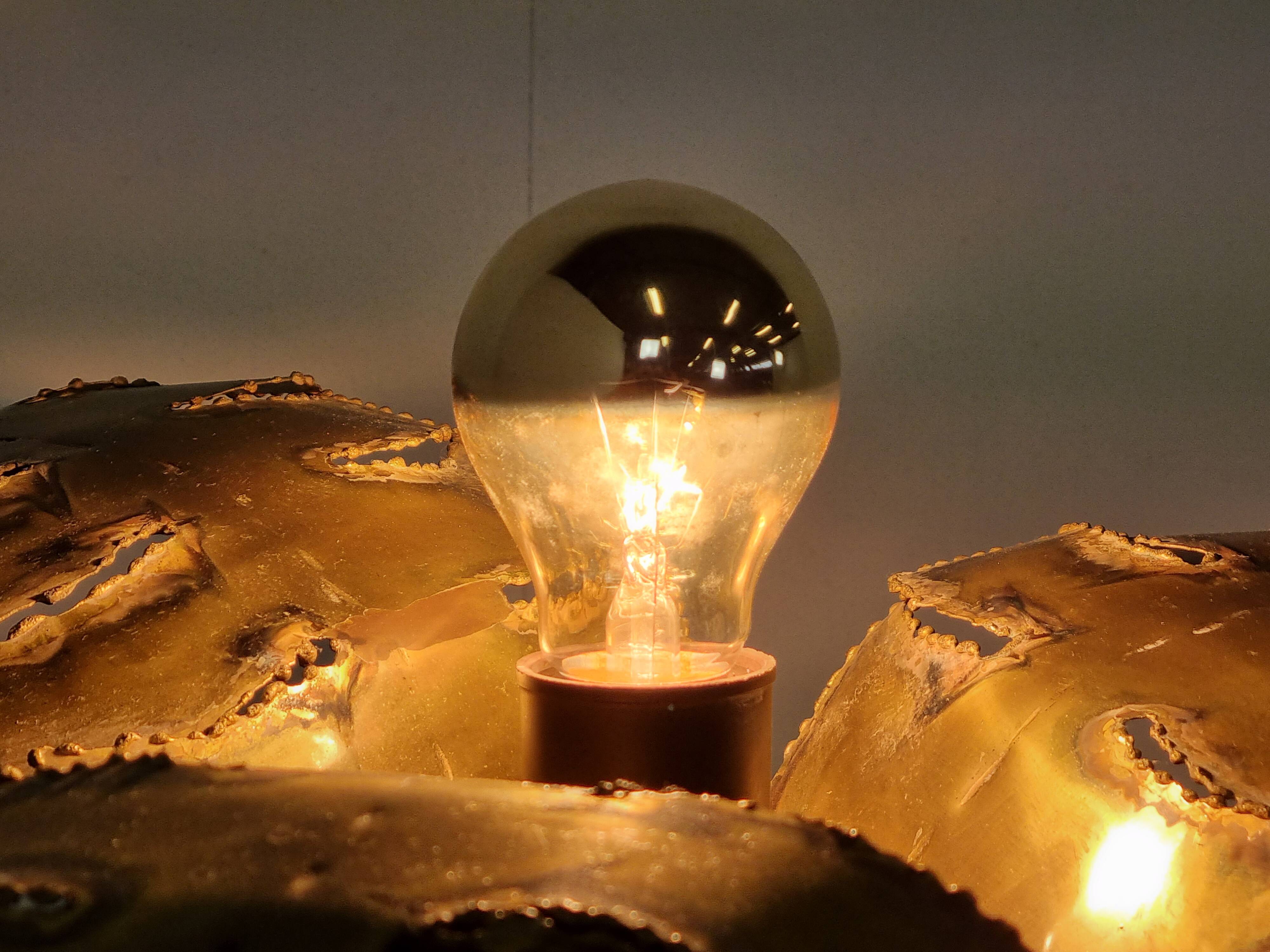 Maison jansen palm table lamp, 1970s