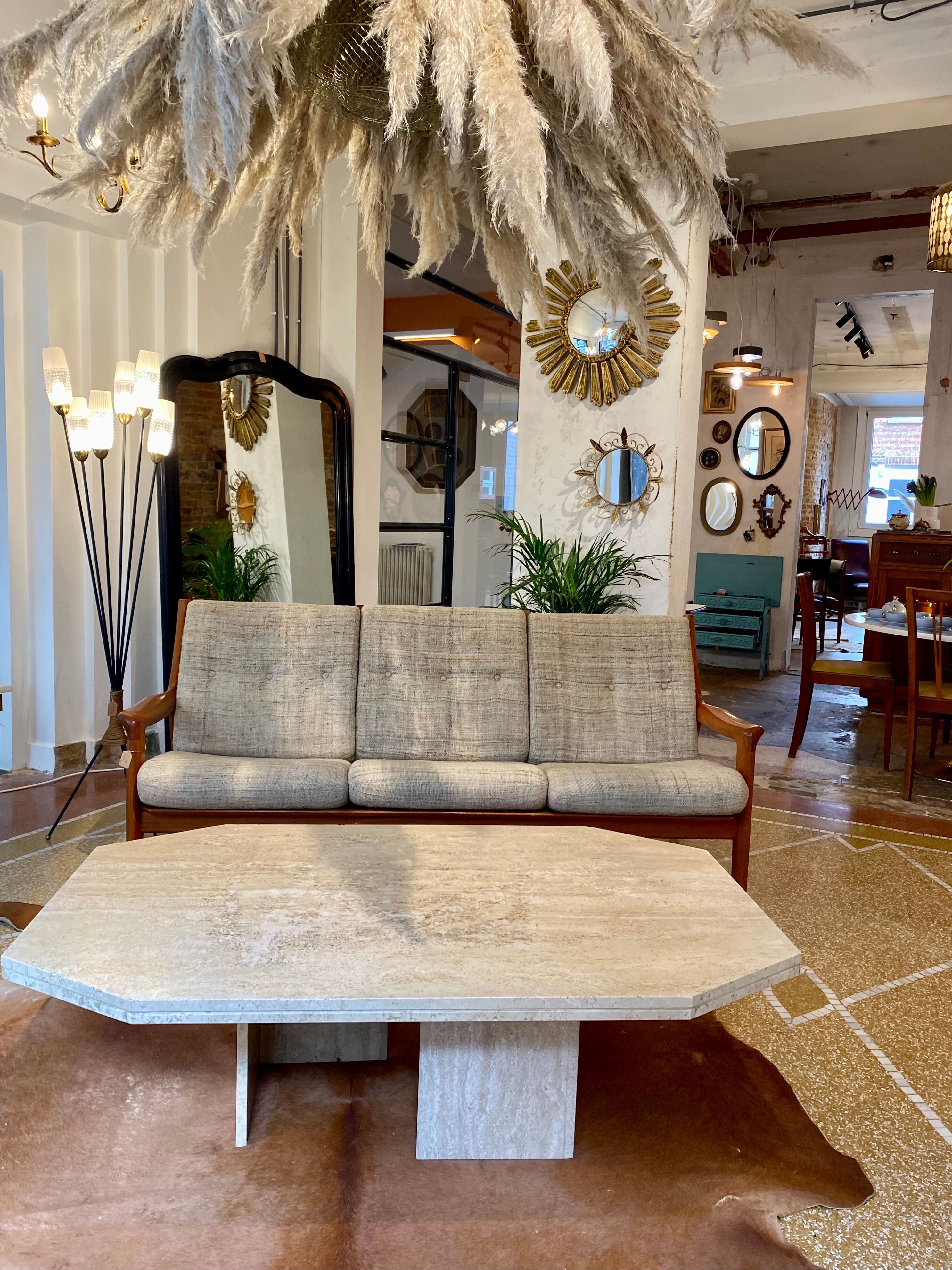 Travertine coffee table 70s