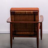 Mid-century easy chair in teak and cane circa 1970