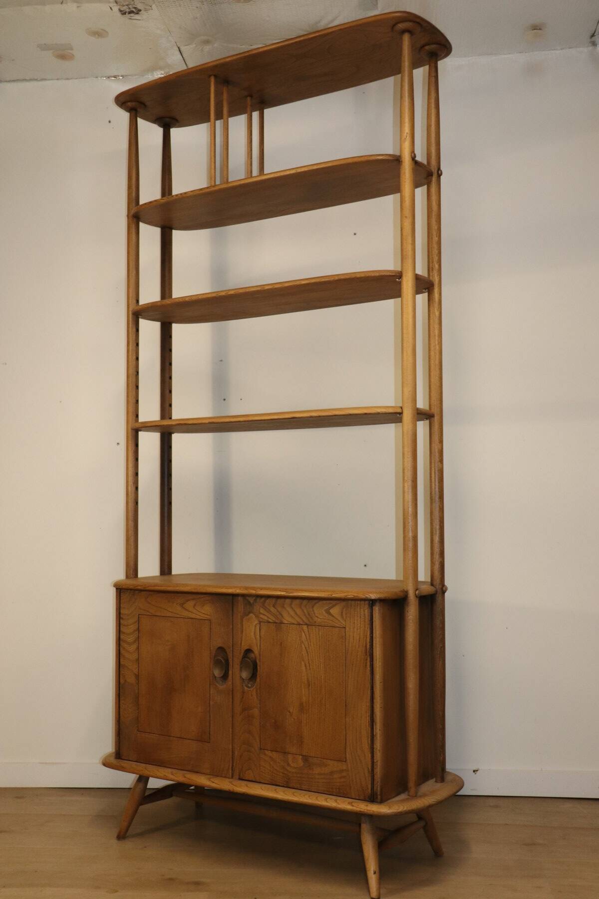 Vintage Ercol wooden bookcase, 1960