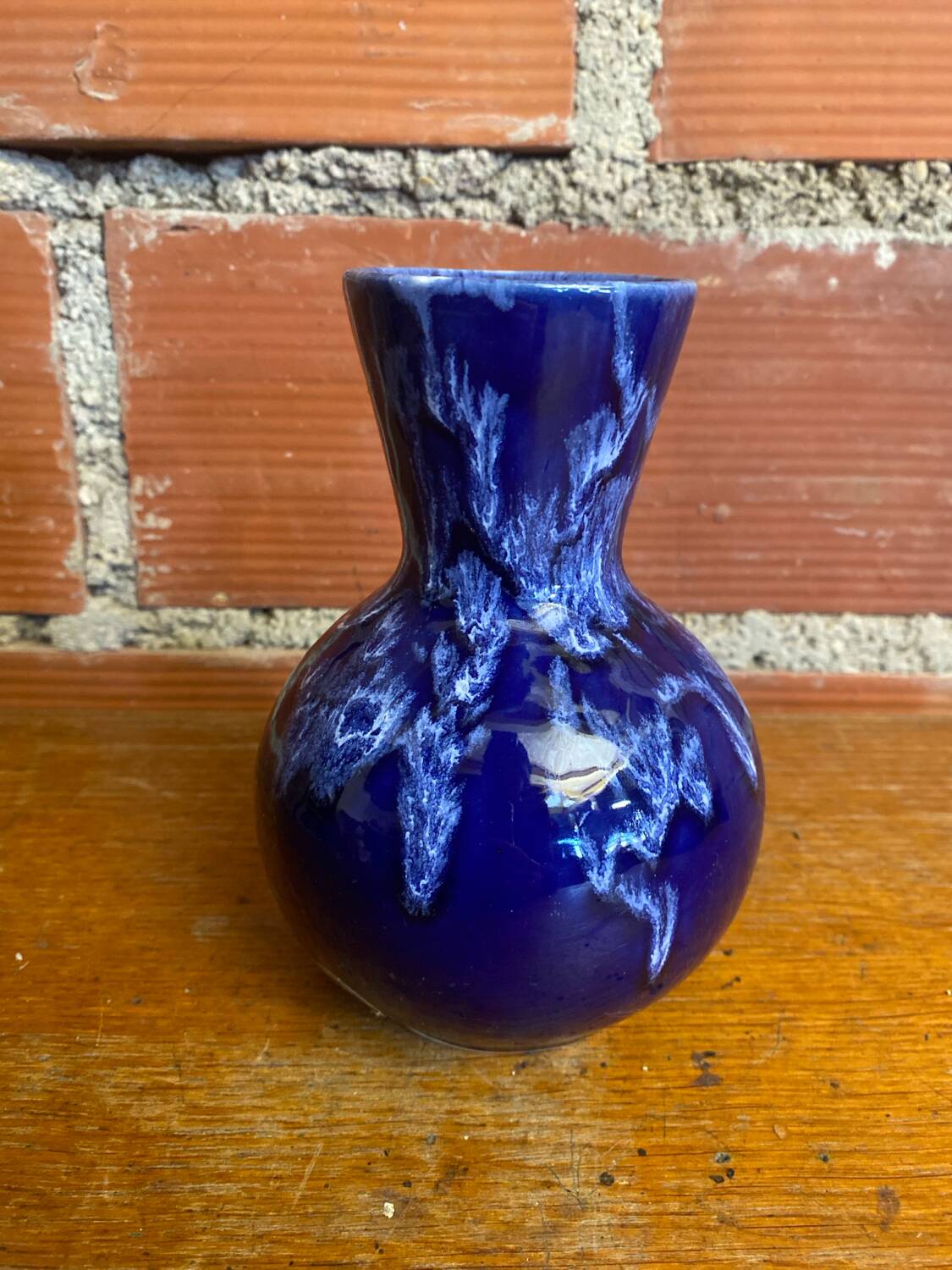 Vase ancien cazalas porcelaine bleue vintage