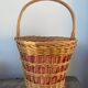 Basket in vintage woven wicker and red gingham