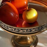Coupe à fruits métal argenté et bronzé ancien