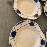 Many faience plates from Digoin Sarguemines, model Efel.