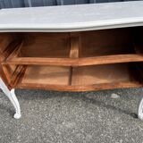Louis Quinze style chest of drawers, lacquered in gray