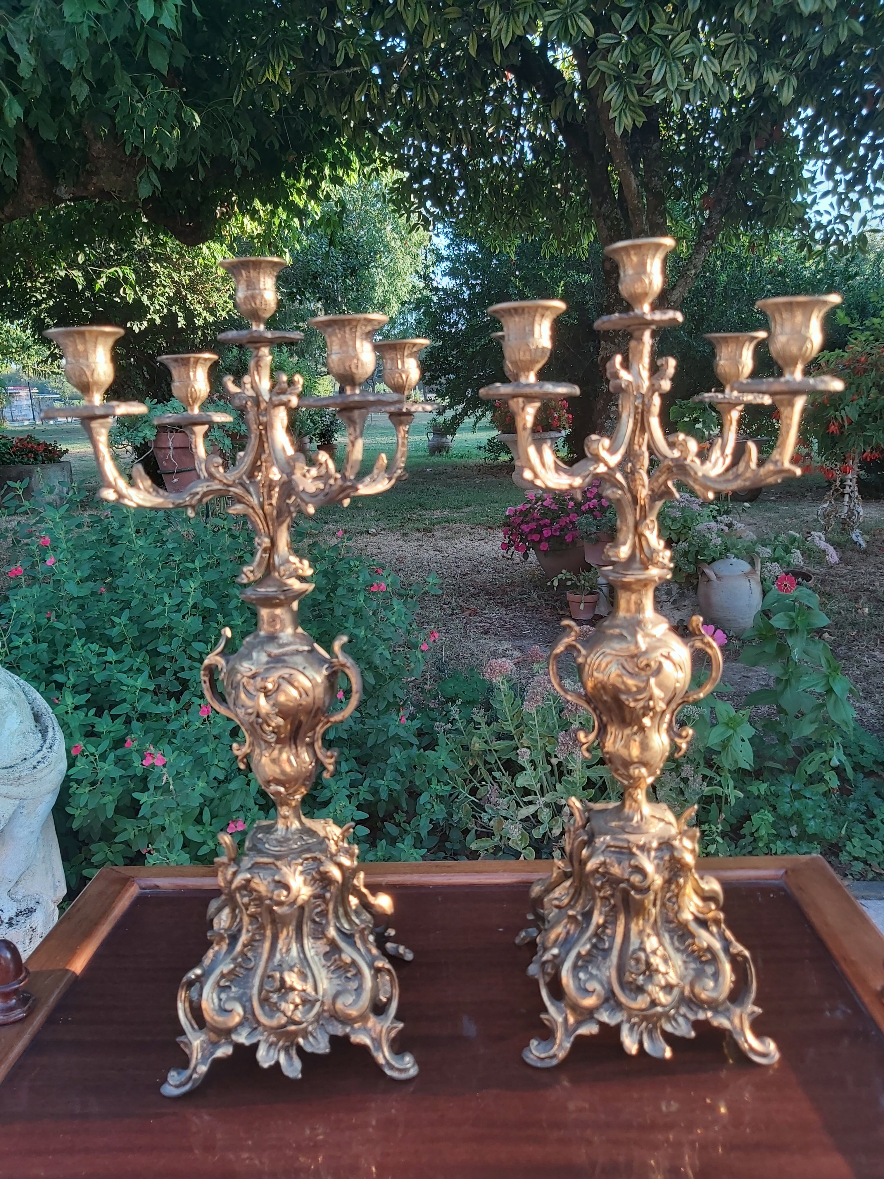 Pair of bronze candelabra nineteenth century