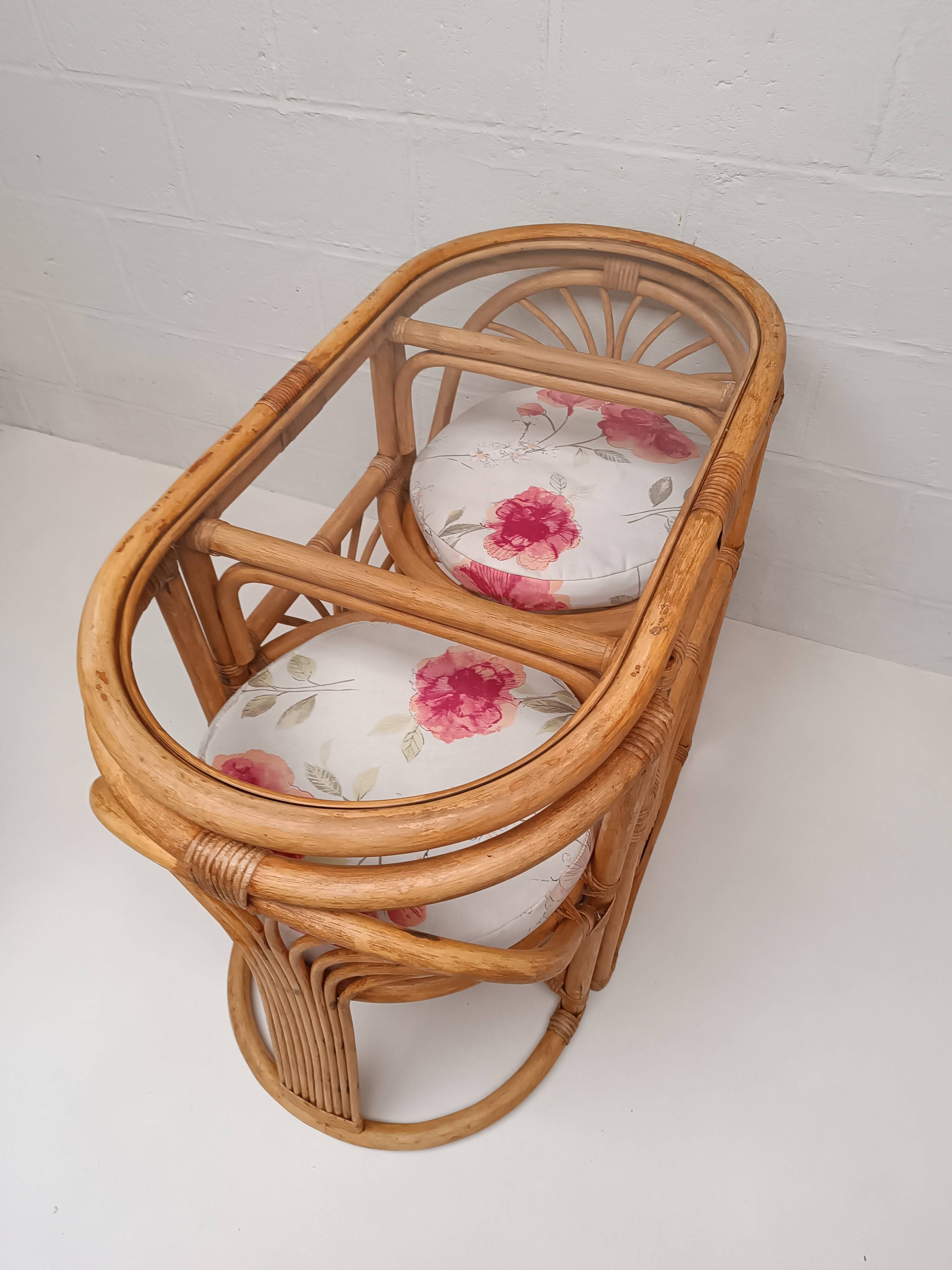 Vintage rattan table and chairs set