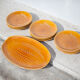 Fish service, Longchamp France porcelain service, 12 fish plates and 1 serving dish