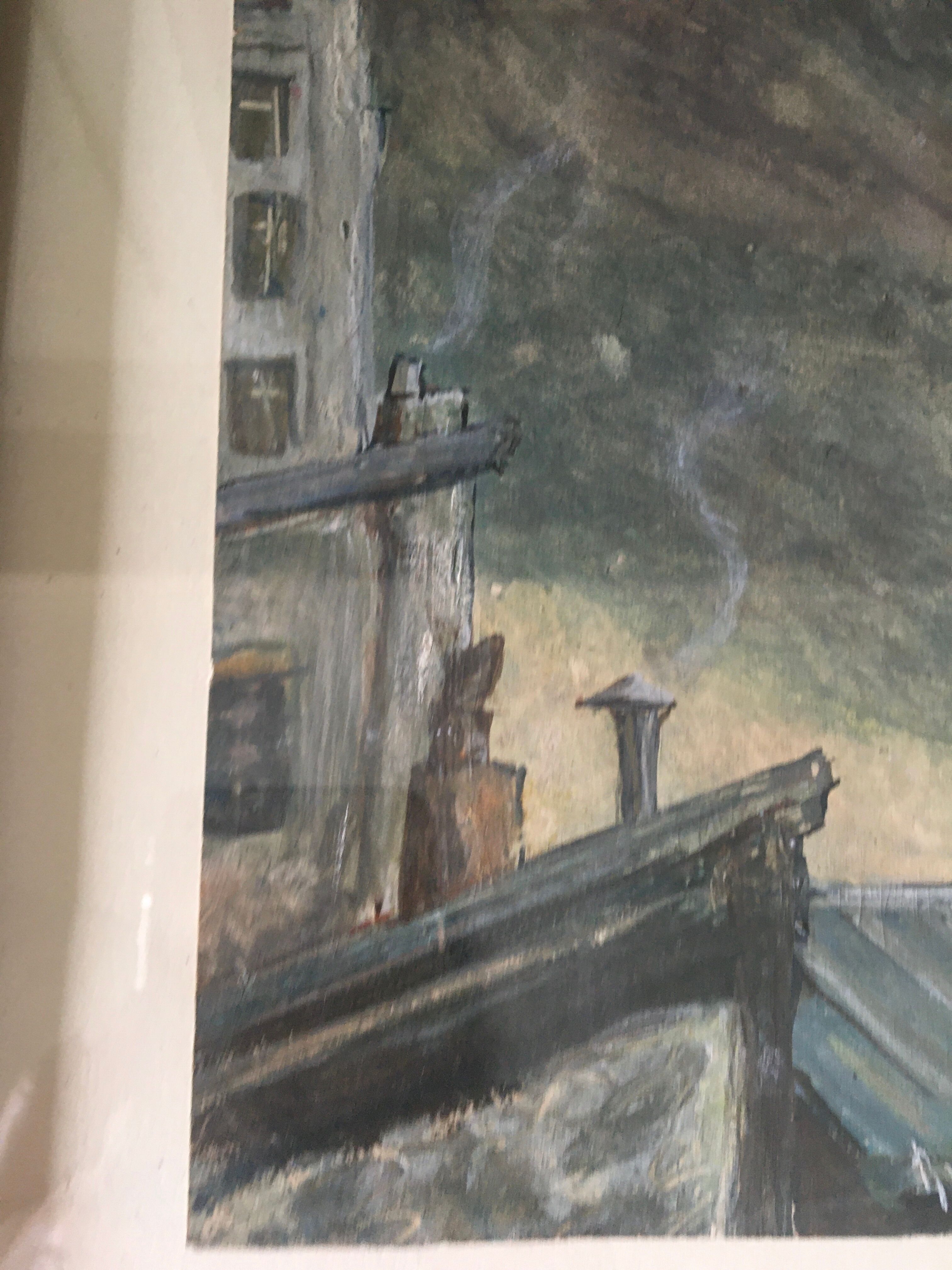 Gouache on paper 1953 signed and its glazed frame