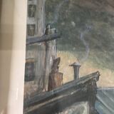 Gouache on paper 1953 signed and its glazed frame