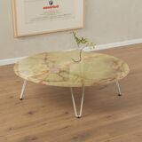 Table basse en onyx des années 60, Ø 100 cm