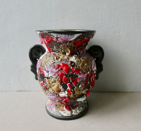 Vase en céramique Fat Lava des années 60
