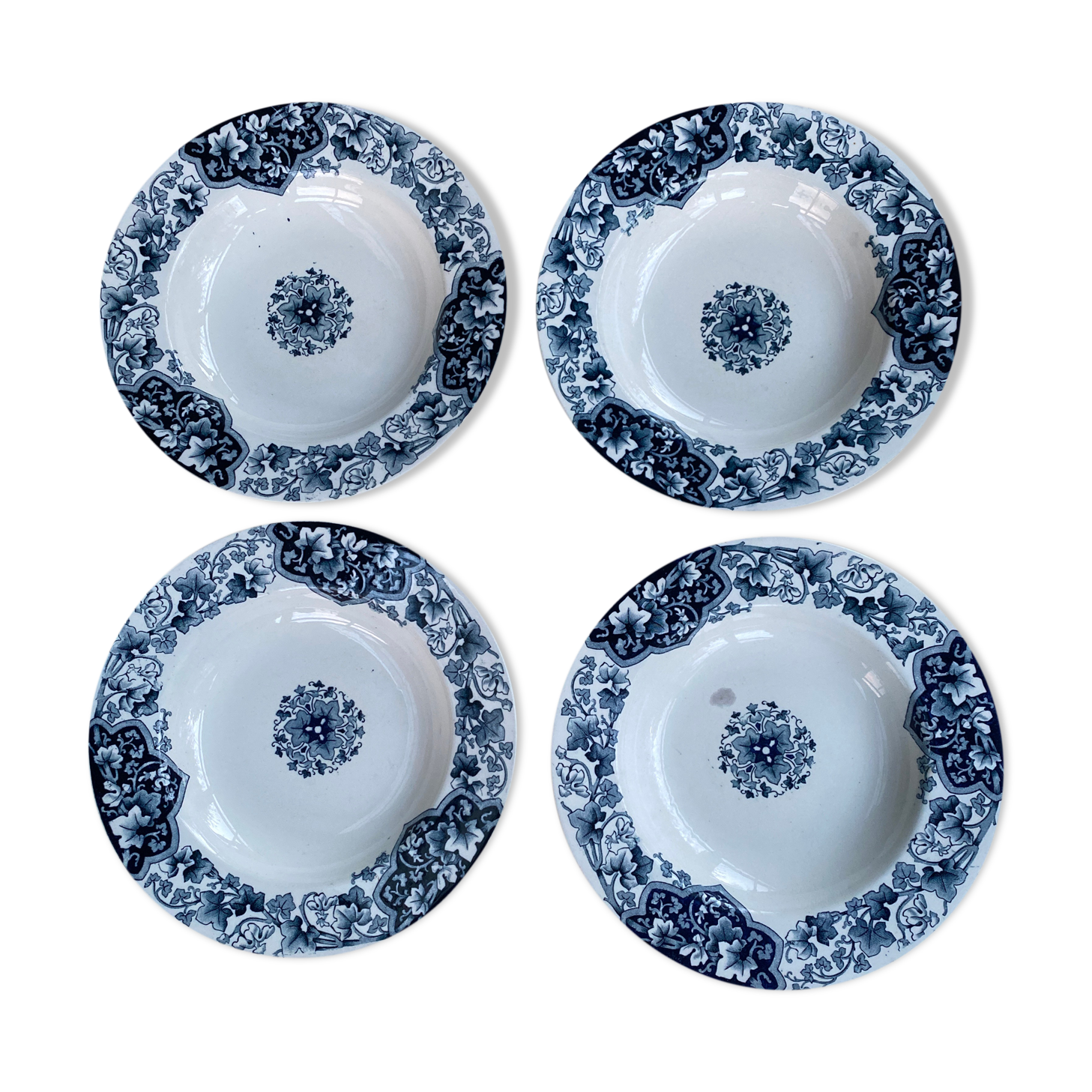 Set of 4 old Plates Luneville