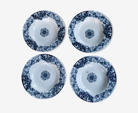 Ensemble de 4 assiettes anciennes Luneville