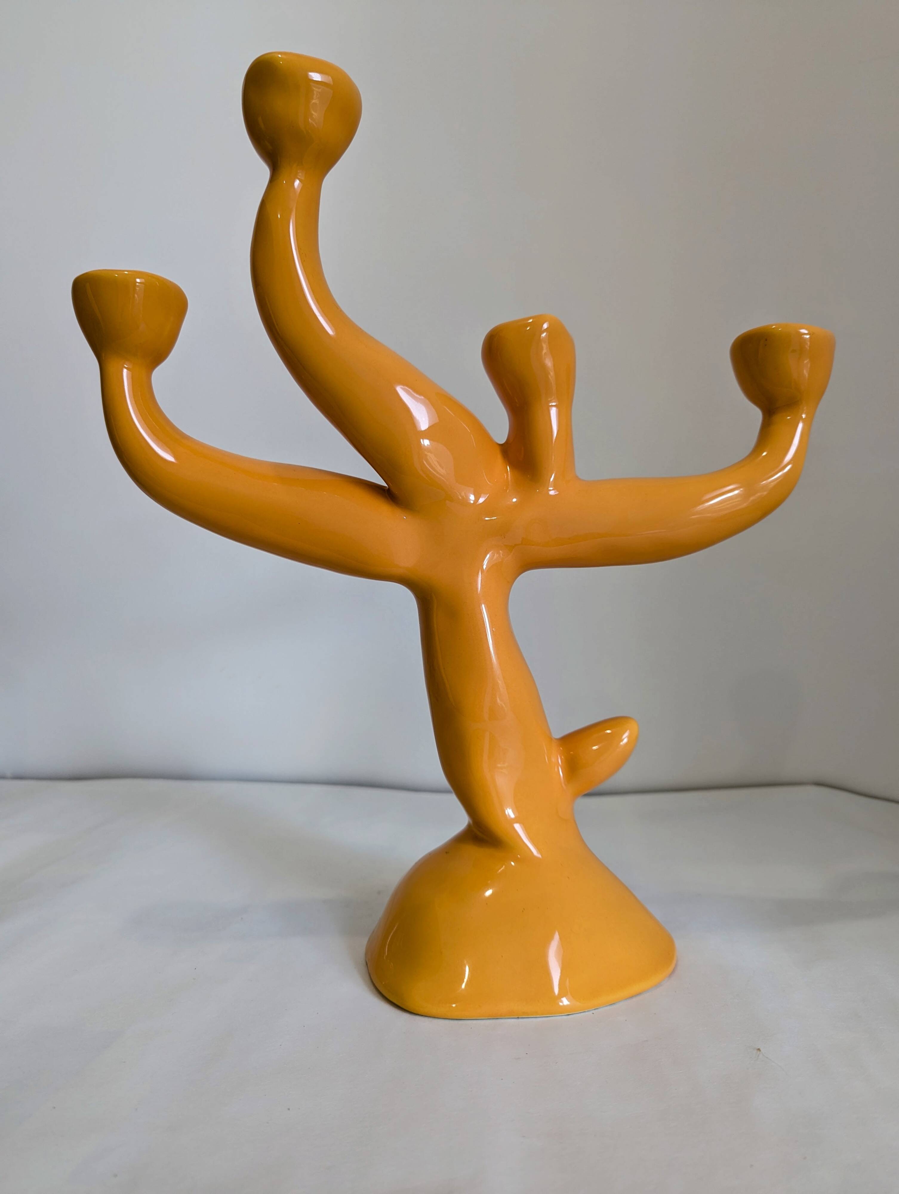 4-branch ceramic candle holder