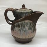 Belgian flamed salted stoneware teapot by Marcellus Aubry