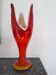 1970s tulip-shaped designer vase, red-orange blown glass, Dragan Drobnjak