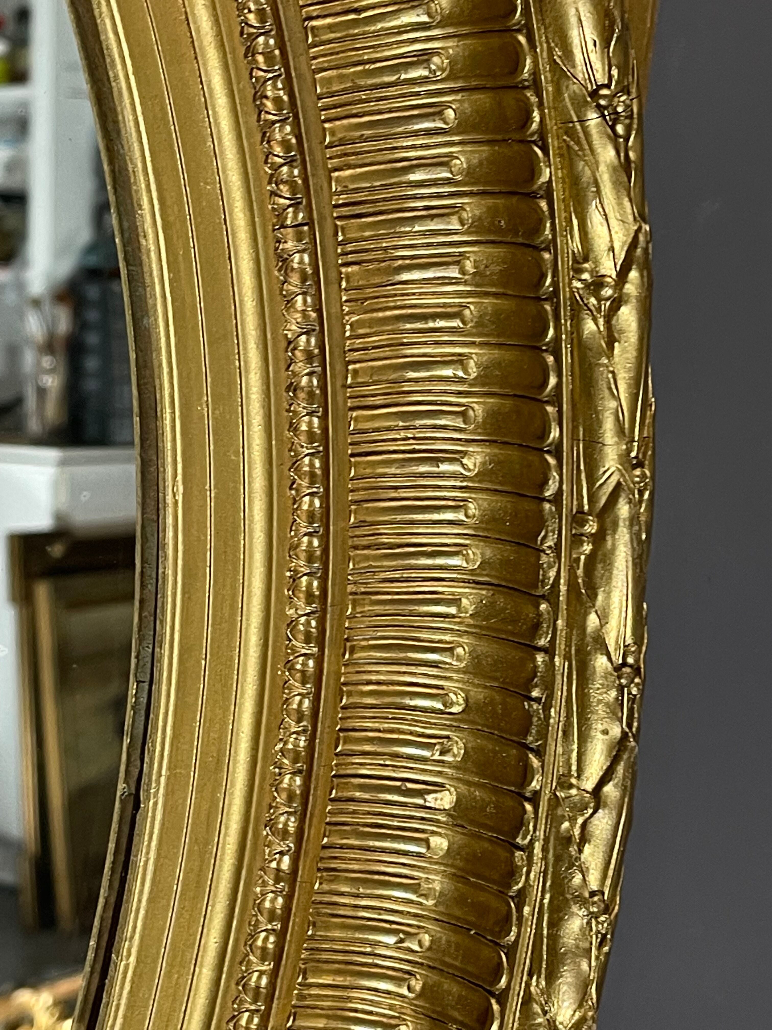 Miroir h88 x76 cm époque napoléon iii doute feuille d’or bon état
