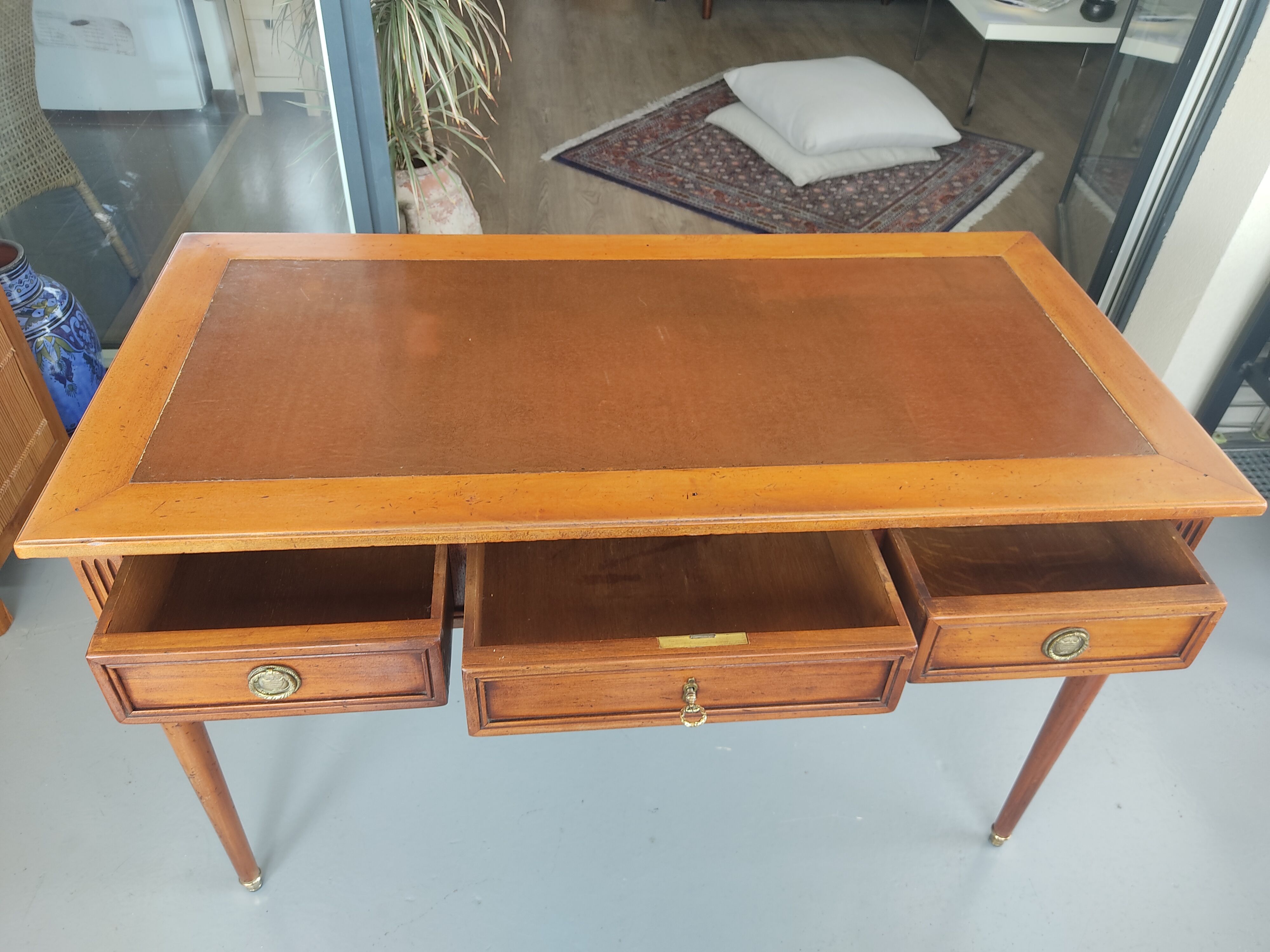 Double-sided wooden desk empire style