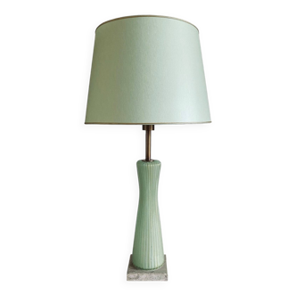 Lampe de table vintage moderne en verre de Murano vert, style Barovier & Toso  Italie, 1940