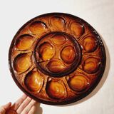 Large Plate for 12 Oysters in French Earthenware from St Clément 1970
