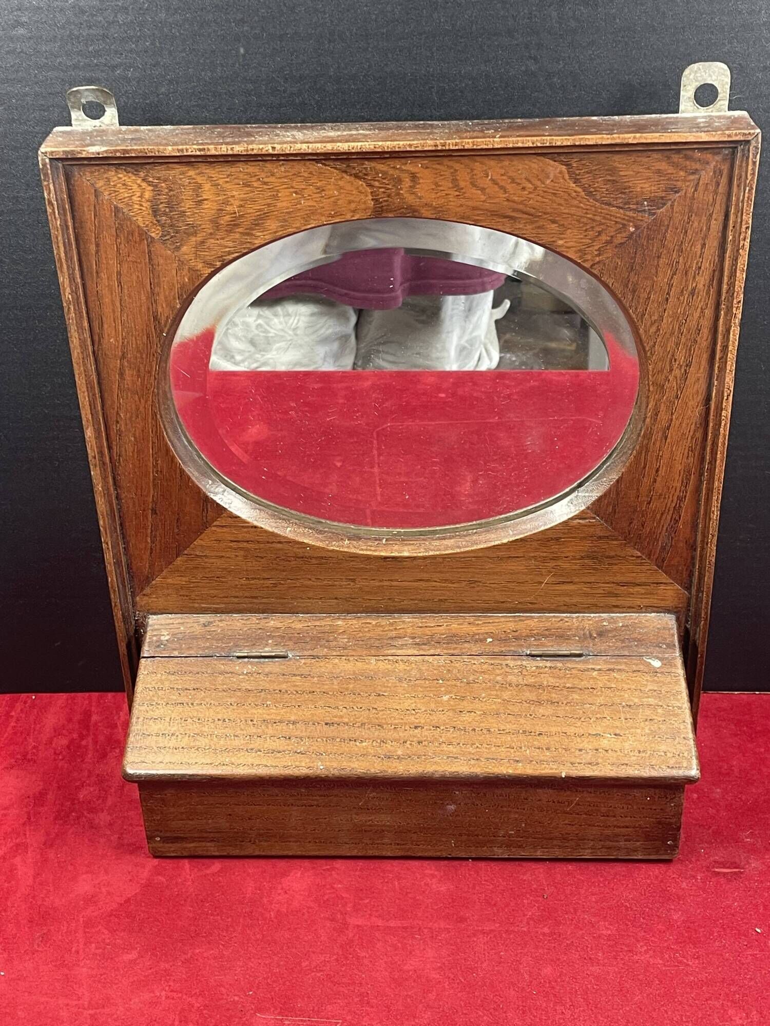 Barber mirror natural wood to hang
