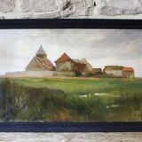 Oil on canvas signed Paysage de Beauce