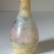 Acidulated art glass vase signed Galiano vintage 80s