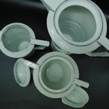 Cafeteria, creamer and sugar, puls, celadon & silver