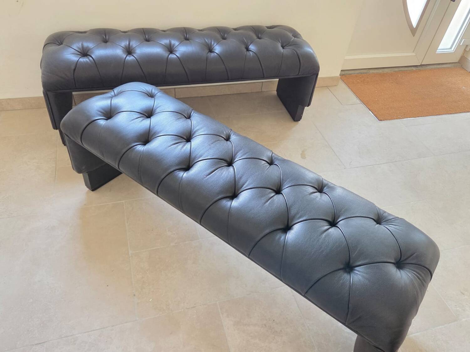 Leather banquettes