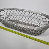Vintage bread basket in braided metal, 34 cm