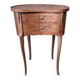 Louis XV style marquetry "kidney" bedside table