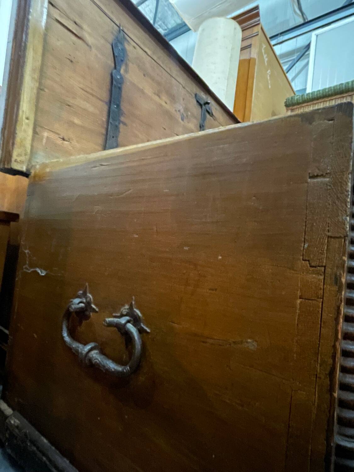 17th-century carved oak antique chest