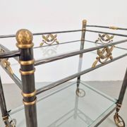 Regency Brass and Glass Serving Trolley, Italy, 1970s