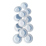Twelve white porcelain plates