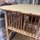 Desserte bar en rotin vintage 2 niveaux